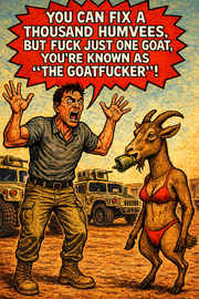 You Can Fix a Thousand Humvees, but Fuck Just One Goat, You’re Known as "the Goatfucker"!