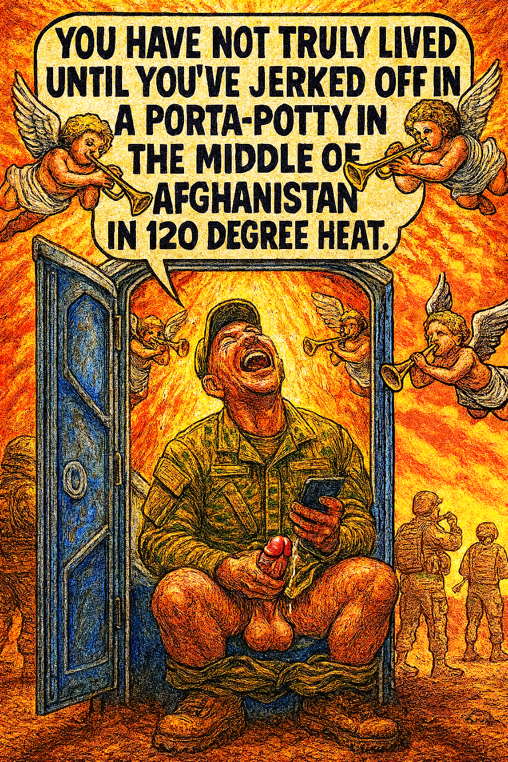 You Have Not Truly Lived Until You've Jerked Off in a Porta-Potty in the Middle of Afghanistan in 120 Degree Heat