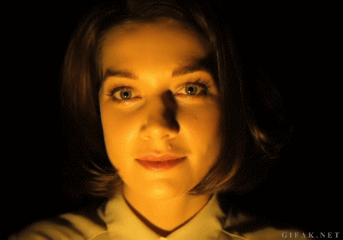 Animated comparison showing how lighting direction changes facial appearance